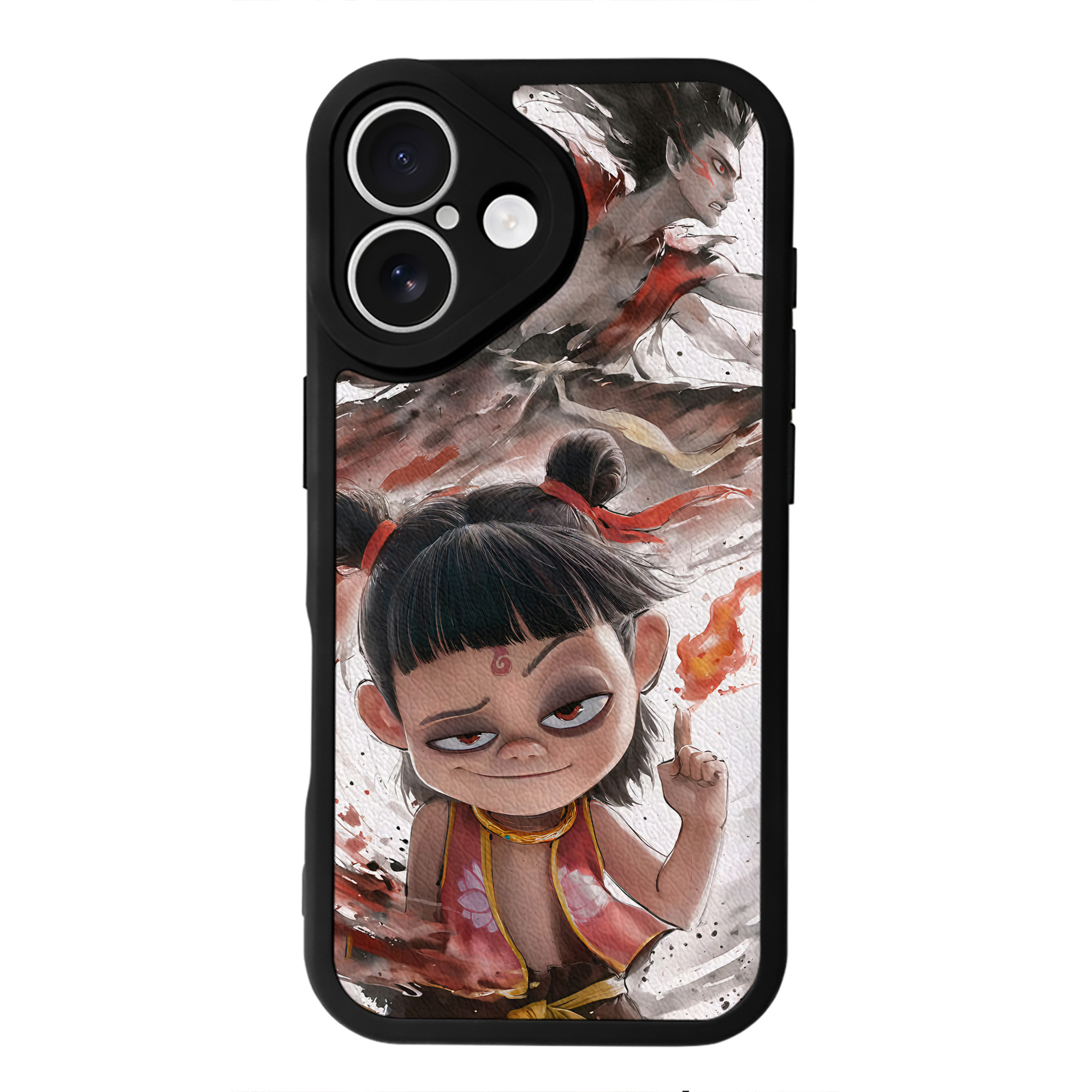 （画像用） Ne Zha 2 ナタ 魔童の大暴れ 【iPhone 16シリーズ対応】シリコンスマホケース（レザー調） 材質：シリコン